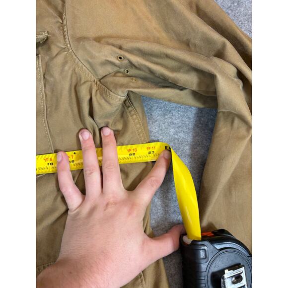 VINTAGE JC Higgins Sears Hunting Jacket Mens Large Brown Duck Canvas Chore Coat - Picture 3 of 8